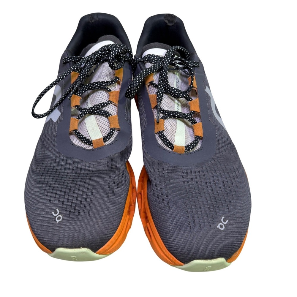 On Running Cloudmonster Mens 11.5 Grey Orange Maximalist Cushioned Sneakers - Picture 5 of 13